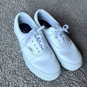 White low top lace up Vans